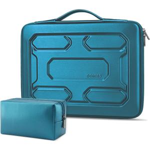 DOMISO Laptop Hard Case 14-14.4 inch Waterproof Shockproof Hard Shell Laptop Sleeve with Handle & Storage Pocket, Compatible with MacBook, HP, Dell, Teal