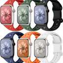 6 Pack Silicone Sport Bands Compatible with Apple Watch Band 38mm 40mm 41mm 42mm 44mm 45mm 46mm 49mm Women Men, Soft Strap Waterproof Wristband for iWatch Series 11 10 SE 9 8 7 6 5 4 Ultra 3 2 1
