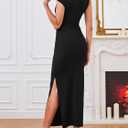 Women's One Shoulder Sleeveless Ruched Maxi Dresses Slim Fitted Cocktail Party Formal Elegant Wedding Bodycon Dress, XL