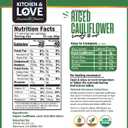 Kitchen & Love Organic Riced Cauliflower 8 oz (6 Pack) | Low Carb, Low Calorie, Healthy Rice Alternative, Vegan, Gluten Free, Ready to Eat & Microwaveable, Dairy Free, Shelf Stable (BBD 04/29/2028)