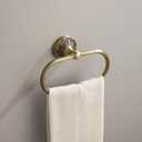 Antique Gold Towel Ring, Oval Hand Towel Holder Wall Mount, Vintage Decorative Bathroom Accessories, Brass Petal-Relief Series
