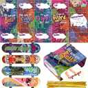 JOYIN 28 Pcs Valentines Day Finger Skateboards with Cards for Kids, Valentine Party Favor, Greeting Cards, Classroom Exchange Prizes, Holiday Reward Gifts, Finger Skateboard Toys
