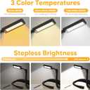 Neck Reading Light Book Lovers Gifts, Rechargeable 2000mAh 10-80Hrs Eye-friendly Wide Lamp Book Light, Birthday Mothers Day Gifts for Mom Wife Women Readers, Camping Knitting Crochet Accessories (Black)