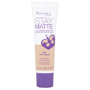 2 x Rimmel London Stay Matte Liquid Mousse - 200 Soft Beige - Foundation, Lightweight, Shine Control, Oil-Free, 1oz