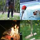 FTH All Stainless Steel Grabber Reacher Pickup Tool Heavy Duty Trash Picker Log BBQ Fireplace pits Snake Tongs Plogging Tool