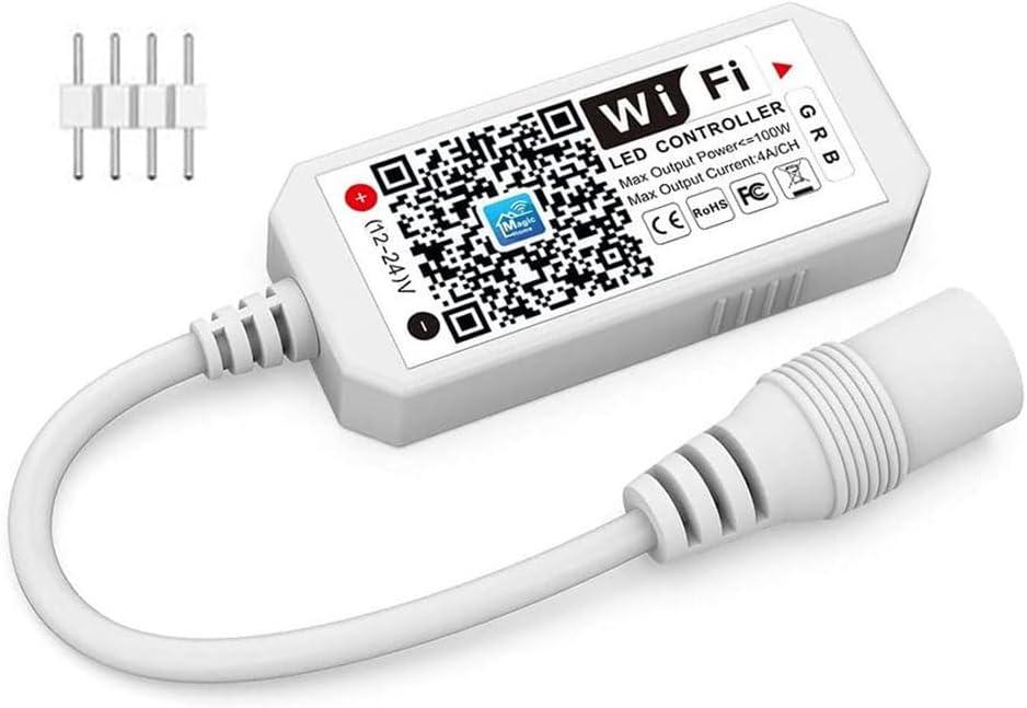 iNextStation Smart RGB WiFi LED Controller 4-Pin Output Compatible with Alexa/Google Home Assistant/IFTTT Android/iOS for SMD 3535 5050 2835 Color Changing LED Strip Lights
