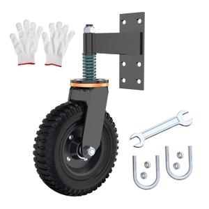 Gate Wheel, 8 Heavy Duty Fence Gate Wheel, Made of Fine Iron Solid Rubber, Maximum Weight Capacity 750 Lbs, Corrosion and Rust Resistant, for Wood Gates and Metal Pipe Gates. (Yellow Upgrade)