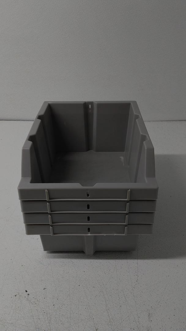 Store Heavy Duty Stackable Open Front Plastic Storage Container Bin 4 Pack