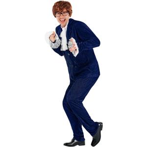Morph Blue 60s Swinger Costume Groovy Costumes For Men 60s Costume For Men Halloween Costumes For Men Spy Costume Adult (X-Large)