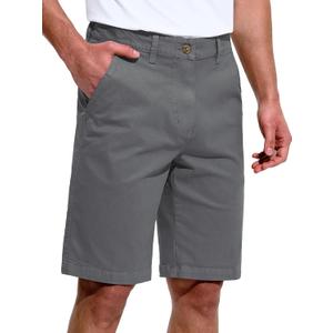 Mens Golf Shorts with 4 Pockets Cargo Hiking Work Dress Short Stretch Casual Fishing 10" (Gray)
