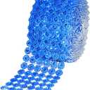 Mandala Crafts Flower Pattern 4 in 10 Yds Blue Bling Wrap Rhinestone Mesh Ribbon Crystal Diamond Wrap Rhinestone Strips Roll for Crafts Wedding Event Decoration