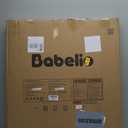 Babelio 29-48" Extra Wide Baby Gate with Adjustable Cat Door,Easy Install Pressure/Hardware Mounted,Auto Close Pet door for Stairs,House,Doorways,Effortless Walk Thru,White