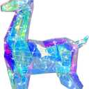 60" Pre-lit Christmas Reindeer, Outdoor Prismatic Iridescent Reindeer with 160 LED Lights, Stakes, Large Lights Up Deer Christmas Decorations Holiday Display for Yard Garden Patio