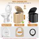 Portable Toilet, Upgraded 15'' toilet With Removable Paper Holder, Camping Toilet With A Load Capacity Of 450 Lbs, Portable Potty for Camping, Hiking, Road Trip, Car, RV, Tent, Beach, Truck Drivers