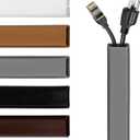 Rubber Bond TV Cord Hider Cable Protector - Strong Self Adhesive Wall Cord Cover Cable Hider - Low Profile Cable Management Wall Cord Concealer Cable Raceway (Grey, 6 Feet)