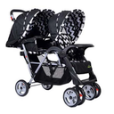 Safe Plus Foldable Twin Baby Double Stroller Kids Jogger Travel Infant Pushchair Black