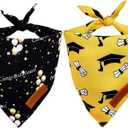 Realeaf Graduation Dog Bandanas 2 Pack, Reversible Pet Scarf for Boy and Girl, Premium Durable Fabric, Holiday Bandana for Small Medium Large and XLarge Dogs (Graduation, X-Large)