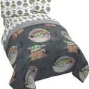 Jay franco StarWars The Mandalorian The Child 4 Piece Twin Bed Set-Includes Reversible Comforter&Sheet Set-Bedding Features Baby Yoda-Super Soft Fade Resistant Microfiber (Official StarWars Product)