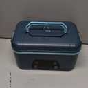 Cordless Heated Lunch Box, Smart Timer Automatic Heating Food Warmer for Adults, 5.5-Cup Portable Electric Lunch Container with Handheld Insulated Bag (Dark Blue)