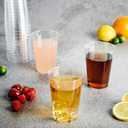 FOCUSLINE 12 oz Clear Plastic Cups, Disposable Heavy Duty Hard Plastic Cups, Reusable, 100 Count