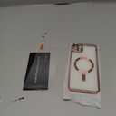 Misea Magnetic for iPhone 14 Case Compatible with MagSafe [Never Yellowing] [Military Grade Drop Protection] Full Camera Lens Protector Plating Soft Clear Phone Case for Women Girls, Pink