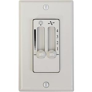 Hamilton Hills White 4 Speed Ceiling Fan Wall Control with LED Dimmer Light Switch | Wall Face Plate Included (Dual Dimmer 4")