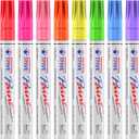 TFIVE Luminous Paint Markers, 8 Colors Neon UV Paint Pens for Blacklight - Oil-Based, Medium Tip, Waterproof Permanent Marker Pens for Rock Painting, DIY Art Crafts, Scrapbooking, Glass Windows