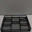 Marbrasse Single Pack Desk Drawer Organizer, Mesh Drawer Organizer Tray with 8 Adjustable Compartments, Desk Organizers and Accessories, 5 Dividers Drawer for Office Supplies, Makeup & Vanity (Black)