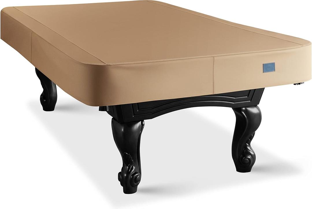 Heavy Duty Leatherette Billiard Pool Table Cover, Waterproof & Tearproof Cover for Pool Table 7/8/9FT (Wheat Brown, 8FT-(100"LX 56"WX 8H))