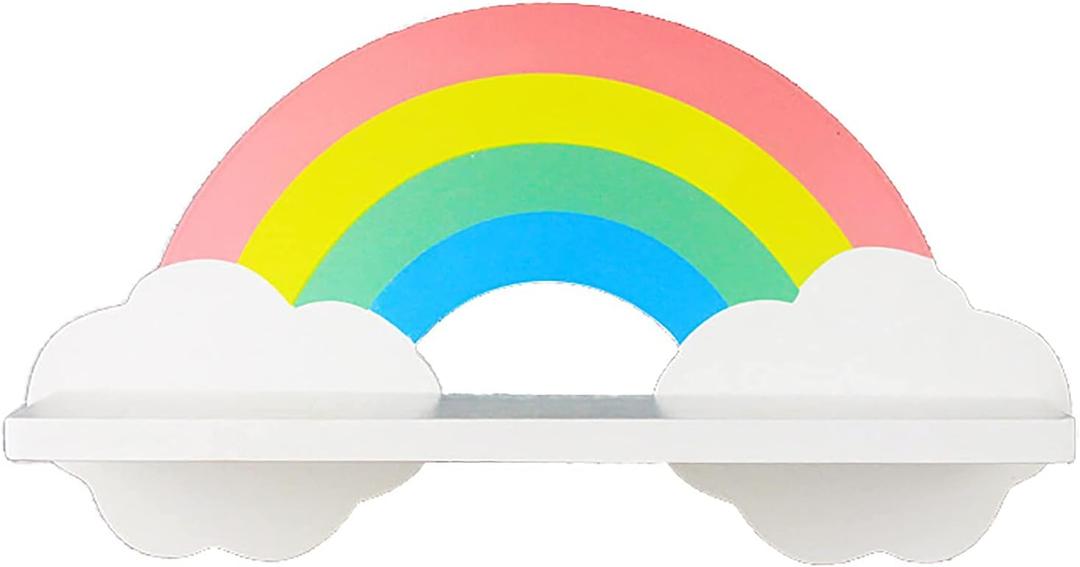 Rainbow Shelves Cloud Wall Shelf for Room Wooden Cloud Shelf Nursery Cloud Decor Floating Cloud Shelf for Bathroom Living Room Bedroom Home Room Nursery