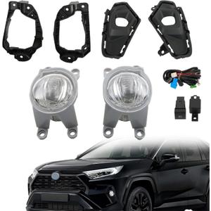 Left Driver and Right Passenger Sides Pair Fog Lights Replacement for Toyota Rav4 LE XLE 2023 2024 Fog Lights Driving Lamps TO2593129 TO2592129