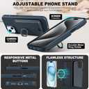 TUCCH Case for iPhone 15 Plus with Detachable Card Wallet, [Magnetic Wireless Charging] Slim RFID Blocking Finger Ring Grip Kickstand, PU Leather Protective Cover Compatible with iPhone 15 Plus, Blue