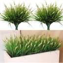 alyptus Outdoor Artificial Flowers 12 Bundles Plastic Plants Faux White Flower Fake Monkey Grass for Planters Dcor Outside (White)