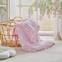 Ruffled Toddler Blanket Ruffle Comforter for Baby Toddler Girls, Soft Cozy Cute Quilted Blanket Breathable Microfiber Comfortable Down Alternative Small Size Quilt with Ruffle - 39"x 47" Pink