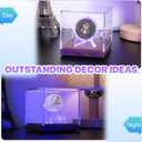 Championship Ring Display Case with Led Light, UV-Protected Clear Challenge Coin Holder with Walnut Wood Stand Base, Display Box for Memorabilia, Gift for Baseball, Softball, Super Bowl, Football Ring