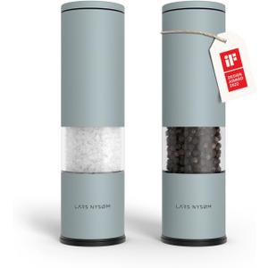 LARS NYSM Salt and Pepper Grinder Set Manual, Stainless Steel Salt and Pepper Mills with Adjustable Ceramic Grinder I Design Spice Shakers (Sky Blue)