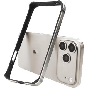 New Aluminum Frame Metal Bumper Frame Slim Hard Case Cover for iPhone17Pro MAX, Metal Frame with Soft Inner Bumper, Raised Edge Protection (Gray, for iPhone 17Pro Max)