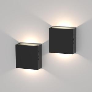 Wall Sconces Set of Two - Wireless Wall Light, Rechargeable Wall Sconce Battery Operated with Adjustable Color Temperature 3000K-7000K Wall Lights for Bedroom, Indoor Sconces Wall Decor Set of 2 (Black)
