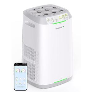 Nuwave Oxypure Zero E500 Air Purifier with Washable Reusable Filters for Large Room | Smart Air Cleaners 99.9% Removal 0.1 Micron Particles | Sleep Mode, 6 Fan Speed & Timer, App Control