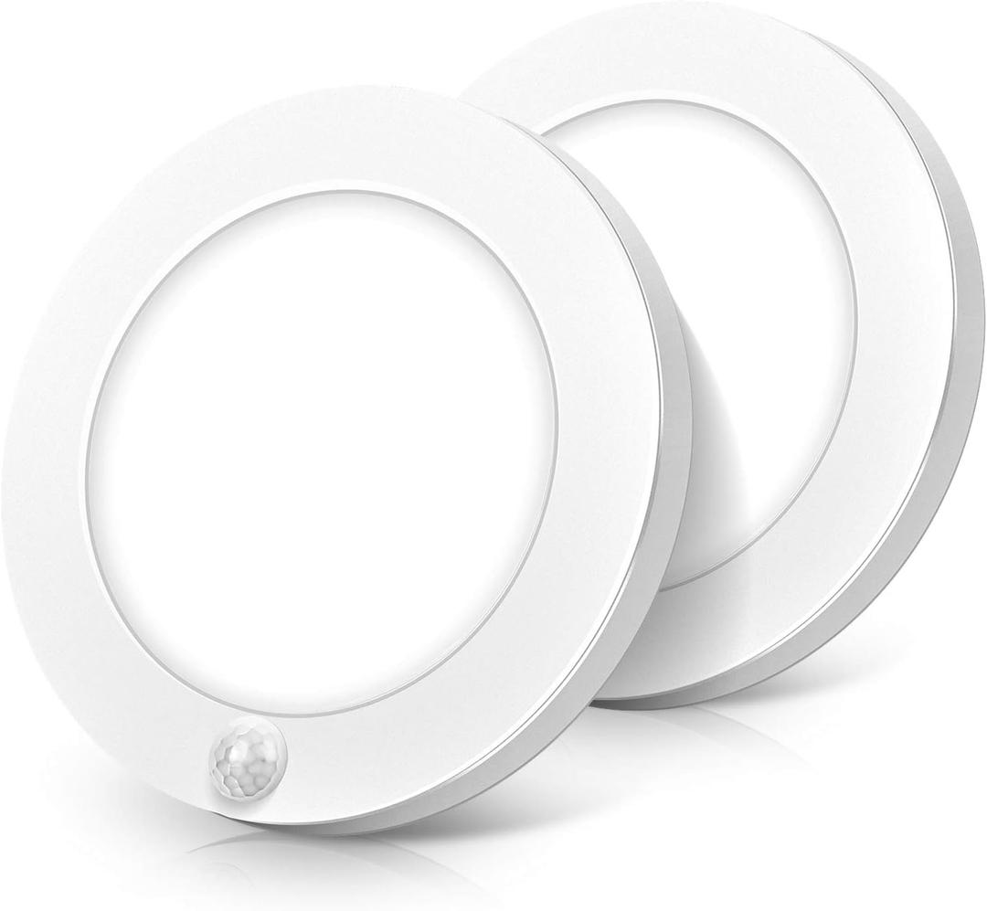 Motion Sensor LED Ceiling Light, 15W(100W Equivalent) & 1200LM, 3 Colors in 1(3000K/4000K/5000K), 7.5inch Flush Mount Lighting Fixture for Doorway, Stairway, Corridor, Pack of 2, Non-Dimmable, White (2 Count (Pack of 1), 7.5inch in White)