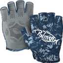 Palmyth Stubby UV Fishing Gloves Sun Protection Fingerless Glove Men Women UPF 50+ SPF for Kayaking, Paddling, Canoeing, Rowing, Driving, Large