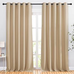 Curtains Window Treatment Thermal Insulated Privacy Blackout Curtains & Drapes for Bedroom (Biscotti Beige, Set of 2, W52 x L55) Curtains Window Treatment Thermal Insulated Privacy Blackout Curtains & Drapes for Bedroom (Biscotti Beige, Set of 2, W52 x L55)