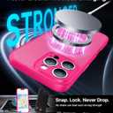 Magnetic for iPhone 16 Pro Max Case,Upgraded [Full Camera Protection][Compatible with Magsafe][Military Grade Protection] Shockproof Translucent Matte Phone Case for iPhone 16 Pro Max,Hot Pink