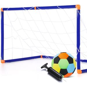 Soulchen Kids Mini Soccer Goal with Indoor Padded Soccer Ball Size 4 and Pump Created for Inside Your Home and Yard 30.3" x 15.8" Portable Training Equipment Sport Gift for Kids Ages 3+