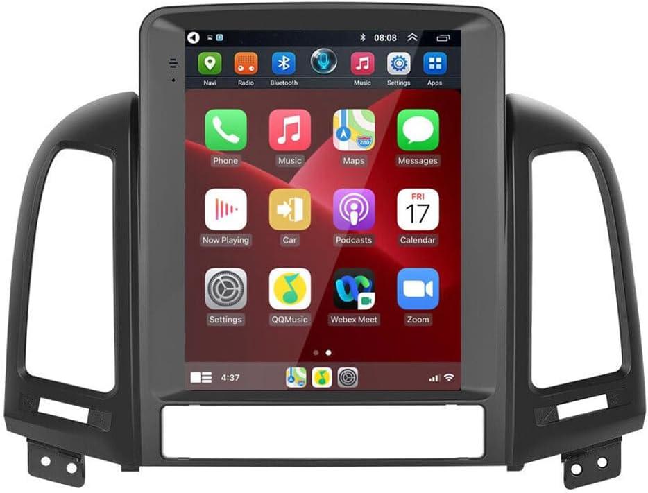 Android 13 for Hyundai Santa Fe Radio 2006-2012 Car Stereo Wireless Apple CarPlay Android Auto GPS Navigation 9.7 HD Tesla Touchscreen Bluetooth 4GB RAM+64GB ROM Mirror Link+Backup Camera