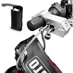 Upgraded Silver Motorcycle Lock for Helmet & Handlebar - Anti-Theft Grip Brake Lock for Moped Scooter - Heavy Duty Accessories
