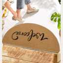 Half Round Welcome Door Mat - Artificial Coir Doormat - Non Slip Doormat - Half Circle Entry Mat for Indoor Outdoor 17" x 29"