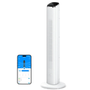 GoveeLife White Tower Fan for Bedroom, 36" Smart Floor Fan with App/Voice Control, Temperature Sensor, 5 Modes 8 Speeds(25ft/s), 29dB Quiet Oscillating Fan for Office, 24H Timer, Auto Cooling