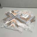 Wenqik 3 Pcs Aztec Wall Decor Wooden Western Wall Art Southwestern Native Frame Hanging Boho Modern Abstract Art Prints American Boho Bathroom Bedroom Living Room Rustic Home Decoration (Blue)