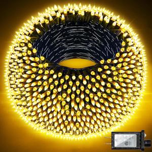 300LED Christmas Lights Outdoor Indoor Use, 12 Lighting Modes 75ft Christmas Tree Lights with Timer, Dimmable Warm White LED StringLights Waterproof for Yard Tree Wedding Party Holiday Warm White